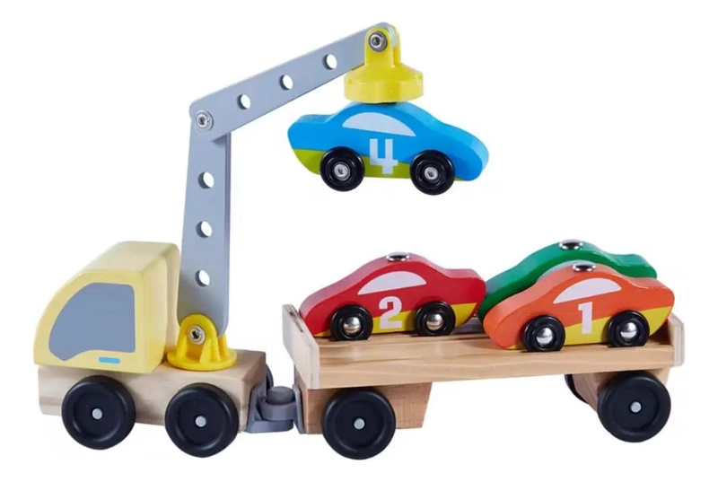 JUGUETE DIDACTICO CAMION CON CARGADOR DE MADERA PARA NIÑ - 1