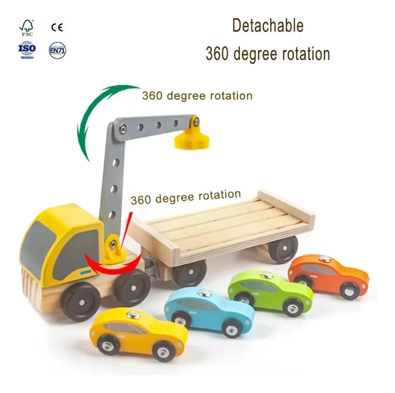 JUGUETE DIDACTICO CAMION CON CARGADOR DE MADERA PARA NIÑ - 2