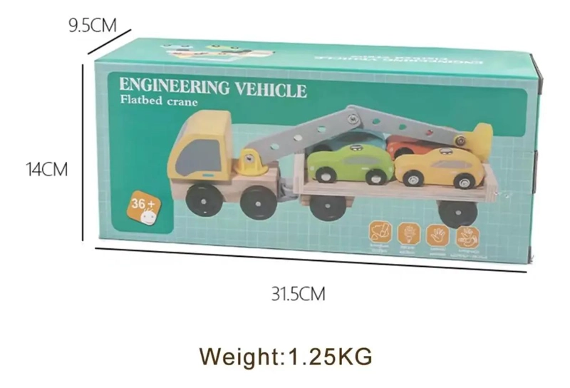 JUGUETE DIDACTICO CAMION CON CARGADOR DE MADERA PARA NIÑ - 4
