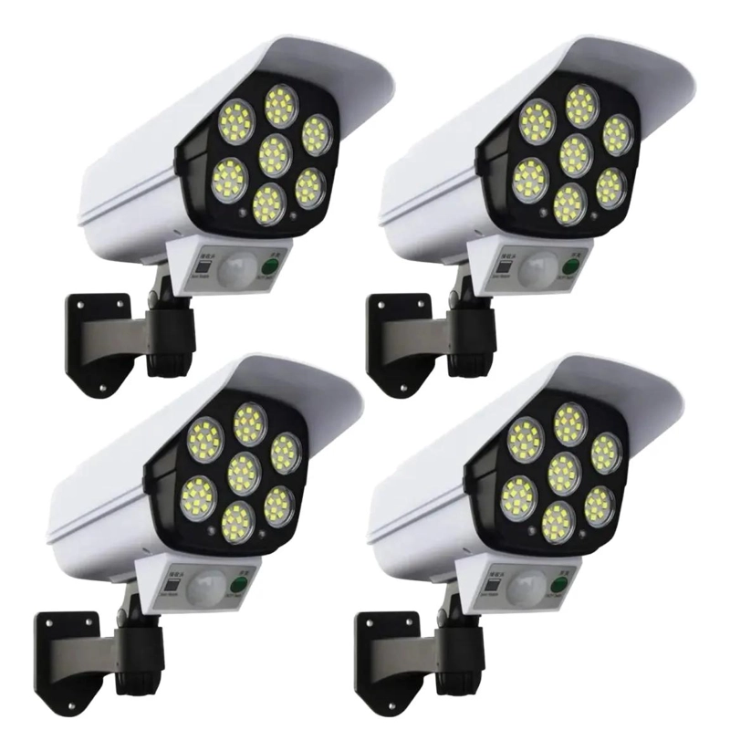 PACK 4 FOCOS LUZ SOLAR CON CAMARA Y CONTROL - 1