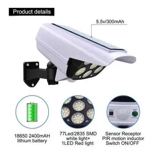 PACK 4 FOCOS LUZ SOLAR CON CAMARA Y CONTROL - 4