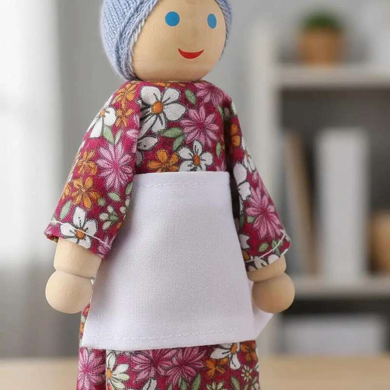 FIGURA DE MADERA FAMILIA SEIS INTEGRANTES - 5
