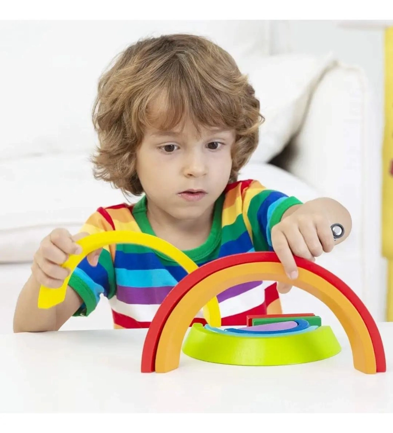 JUEGO DIDACTICO DE BLOQUES DE MADERA PARA APILAR - 2