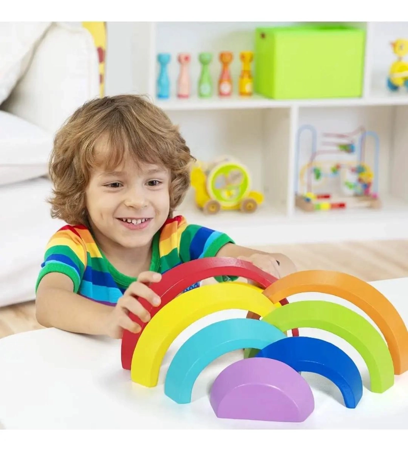 JUEGO DIDACTICO DE BLOQUES DE MADERA PARA APILAR - 4