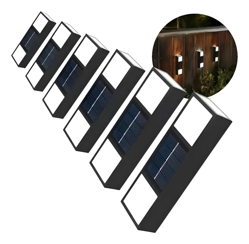 PACK 6 APLIQUES FOCO SOLAR EXTERIOR LED BIDIRECCIONAL - 1