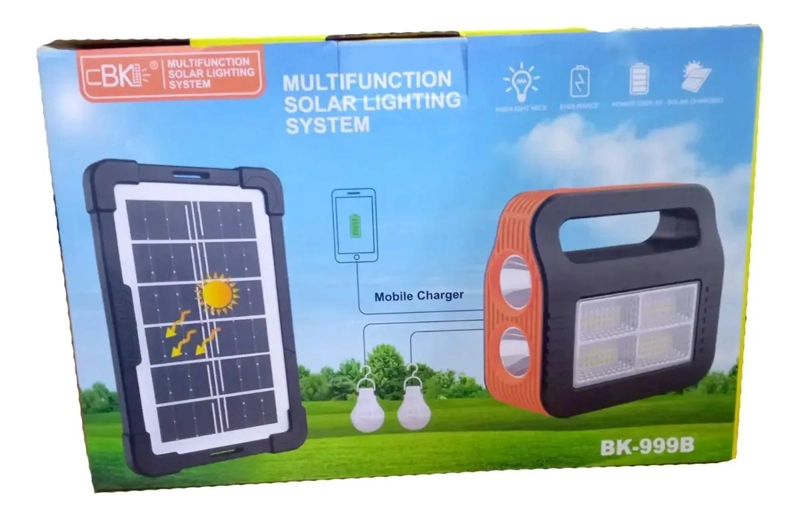 KIT SOLAR DE EMERGENCIA PARA CAMPING CON USB Y 2 AMPOLLET - 3