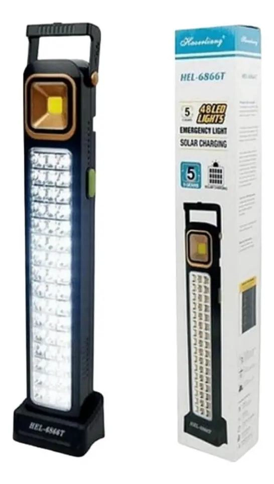 LAMPARA SOLAR RECARGABLE CON 48 LED PARA EMERGENCIA - 2