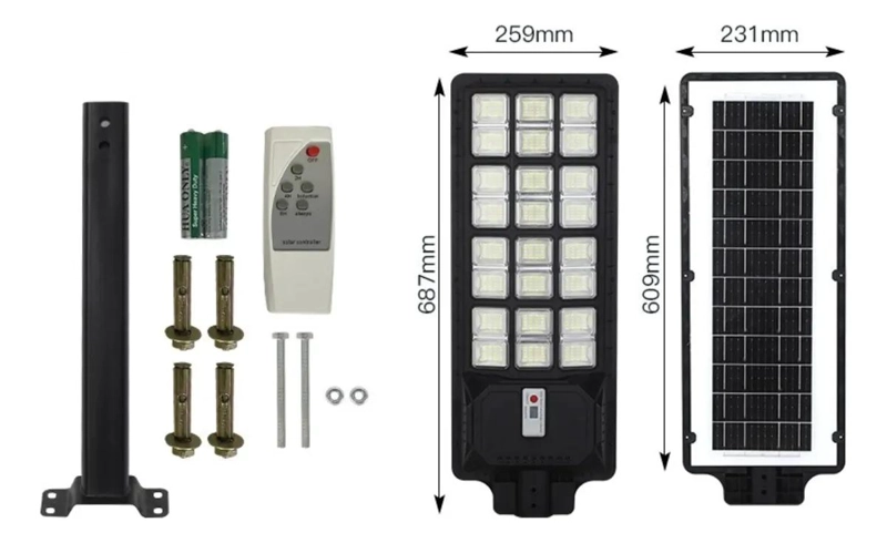 FOCO SOLAR LED 2000W IMPERMEABLE PARA ALUMBRADO PUBLICO - 2
