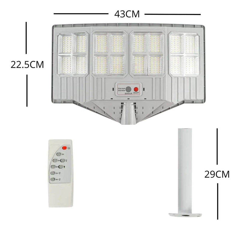 FOCO SOLAR LED 400W CON SENSOR DE MOVIMIENTO PARA EXTERIO - 3
