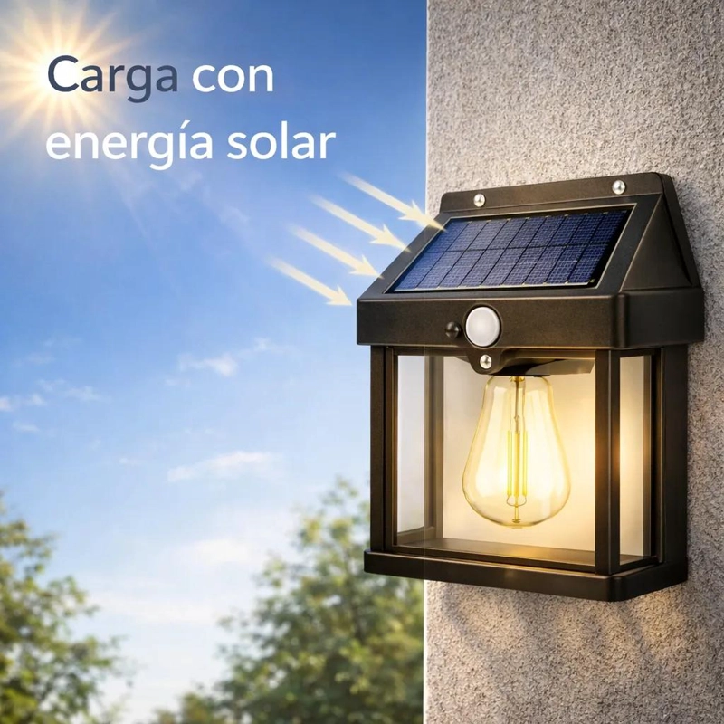 FAROL SOLAR LED EXTERIOR CON SENSOR PARA JARDIN Y CAMPING - 2