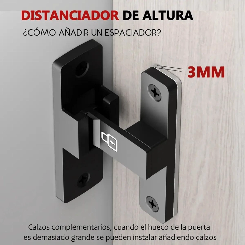 CERROJO ANTIRROBO 90° PARA PUERTA SIN TALADRO - 4
