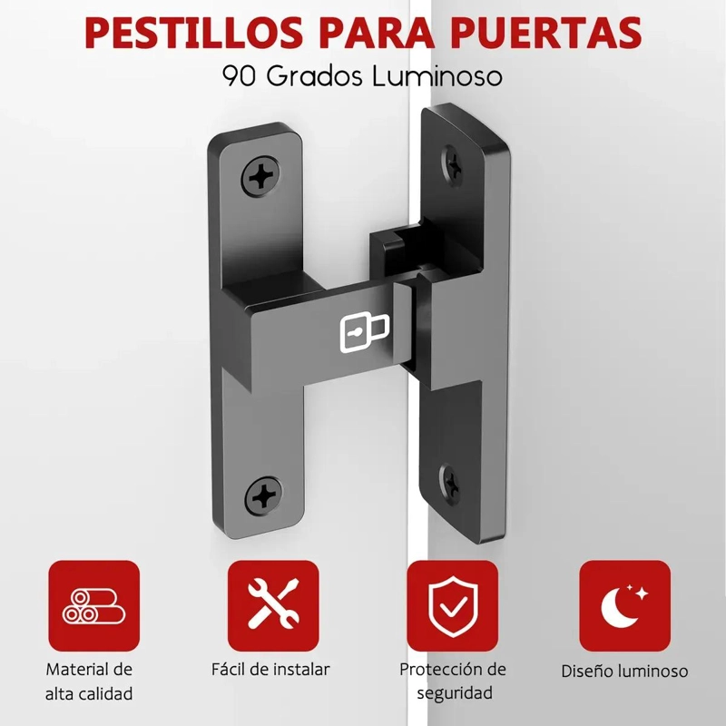 CERROJO ANTIRROBO 90° PARA PUERTA SIN TALADRO - 5