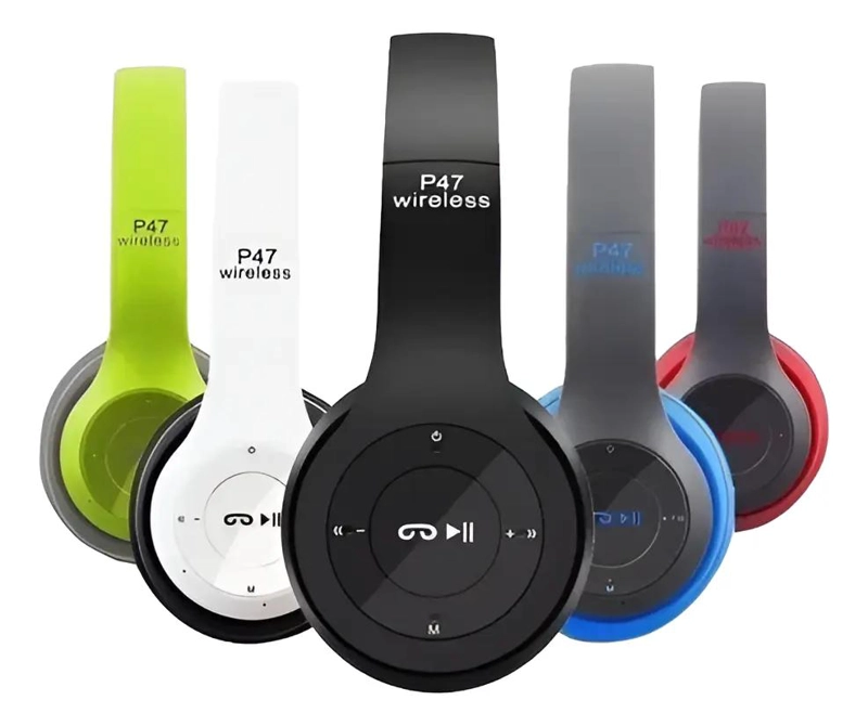 AUDIFONOS BLUETOOTH P47 CON FM, TF Y MICROFONO NEGRO - 1
