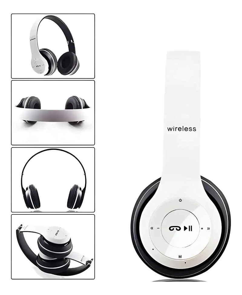 AUDIFONOS BLUETOOTH P47 CON FM, TF Y MICROFONO NEGRO - 2
