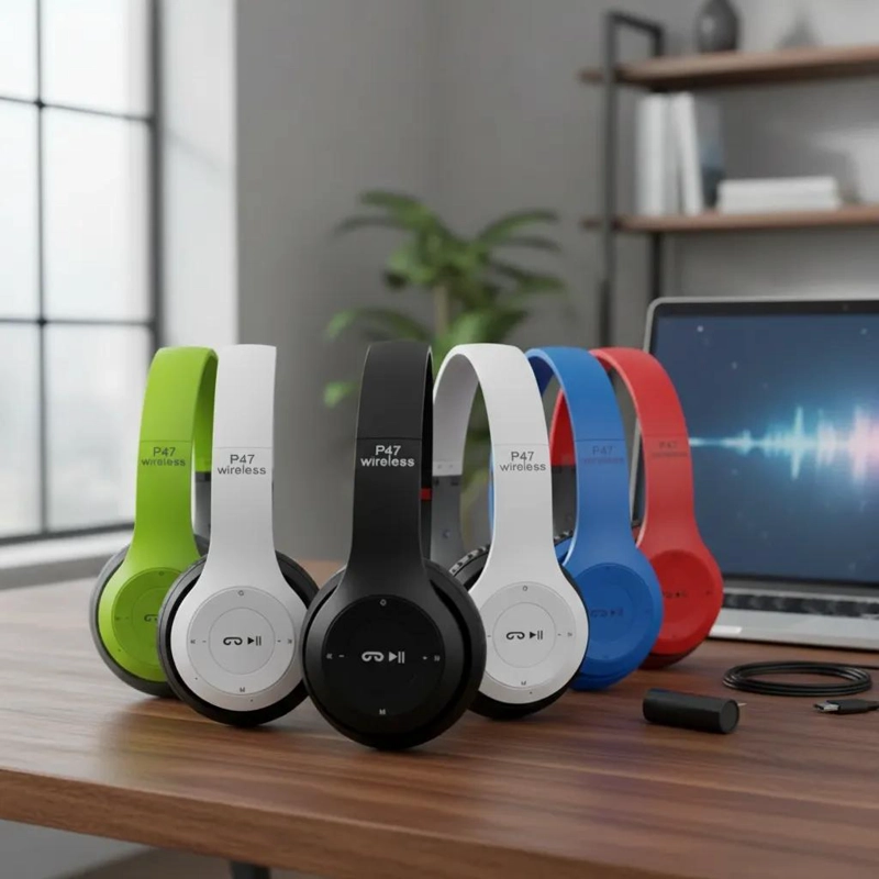 AUDIFONOS BLUETOOTH P47 CON FM, TF Y MICROFONO NEGRO - 3