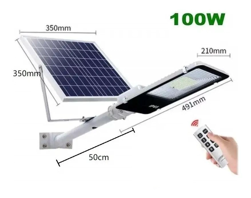 FOCO LED SOLAR 100W CON PANEL Y CONTROL REMOTO - 3