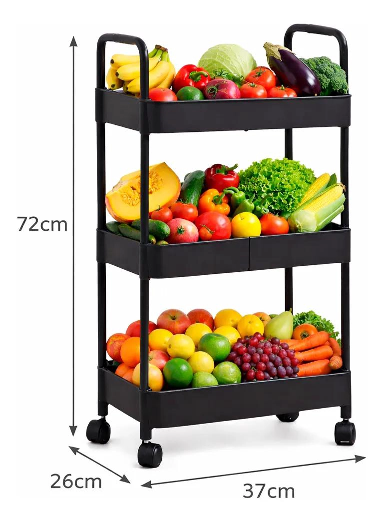 CARRITO ORGANIZADOR PARA FRUTAS Y VERDURAS CON RUEDAS - 3