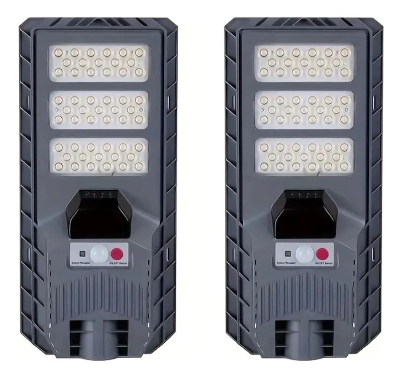 PACK 2 FOCOS SOLARES 300W RECARGABLES CON SENSOR Y MANDO - 1