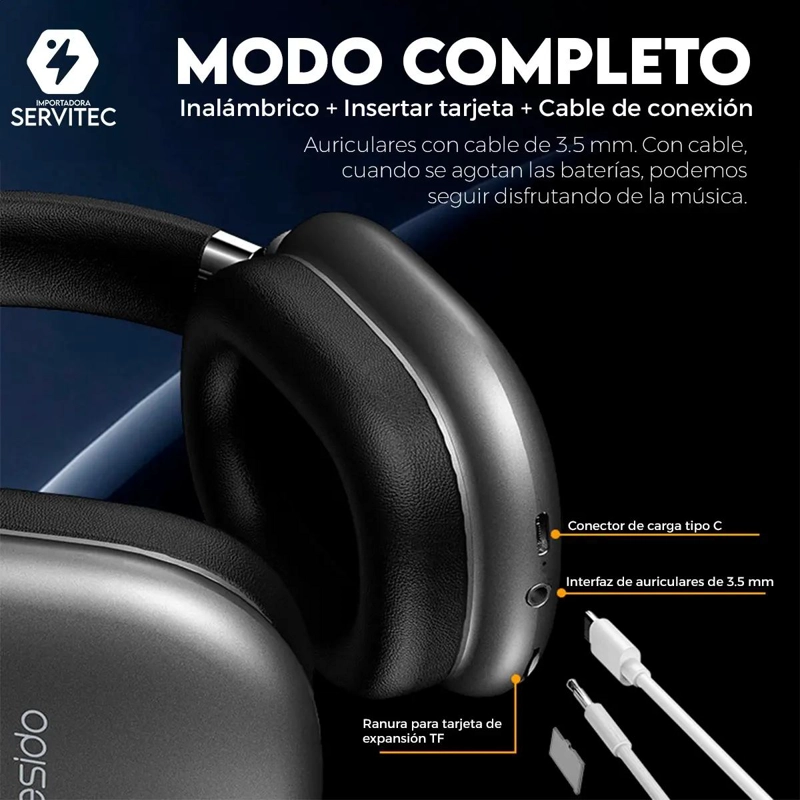 AUDIFONOS INALAMBRICOS CON CANCELACION DE RUIDO Y SONIDO - 5