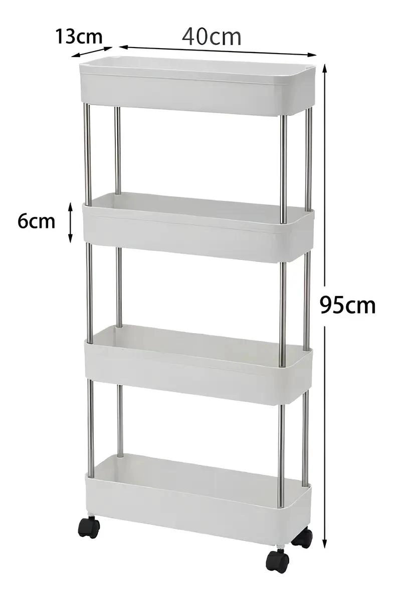 CARRITO ORGANIZADOR 4 NIVELES DELGADO PARA BAÑO O COCINA - 5