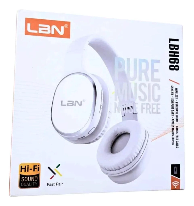 AUDIFONO INALAMBRICO BLUETOOTH BLANCO LBH68 - 1