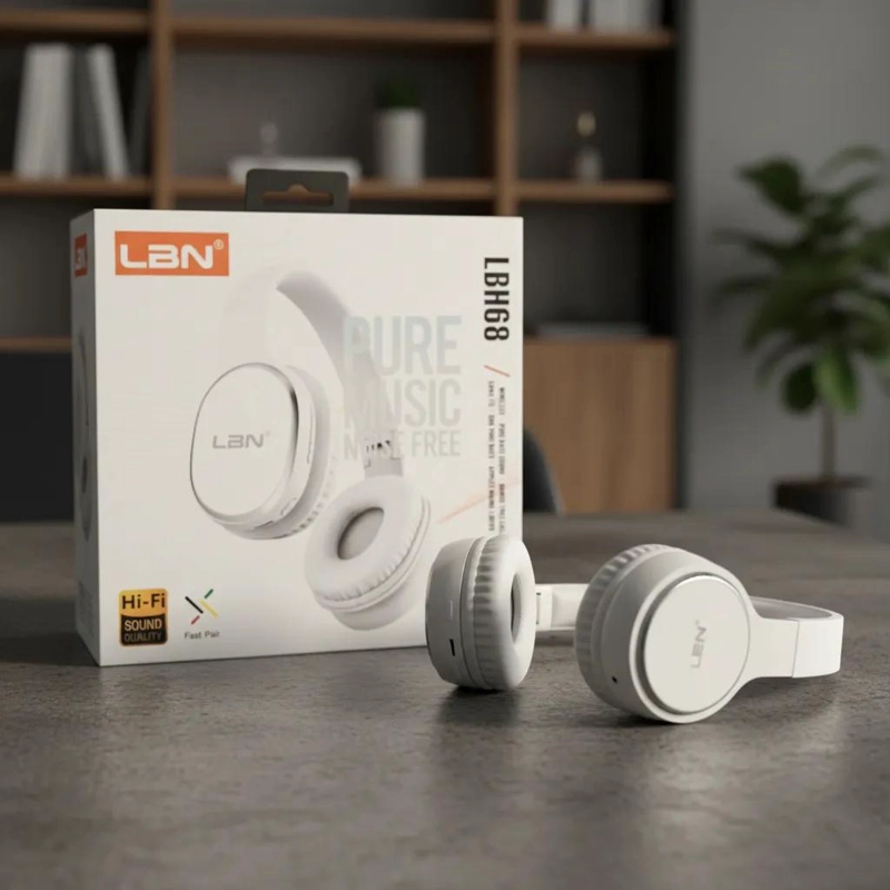 AUDIFONO INALAMBRICO BLUETOOTH BLANCO LBH68 - 3