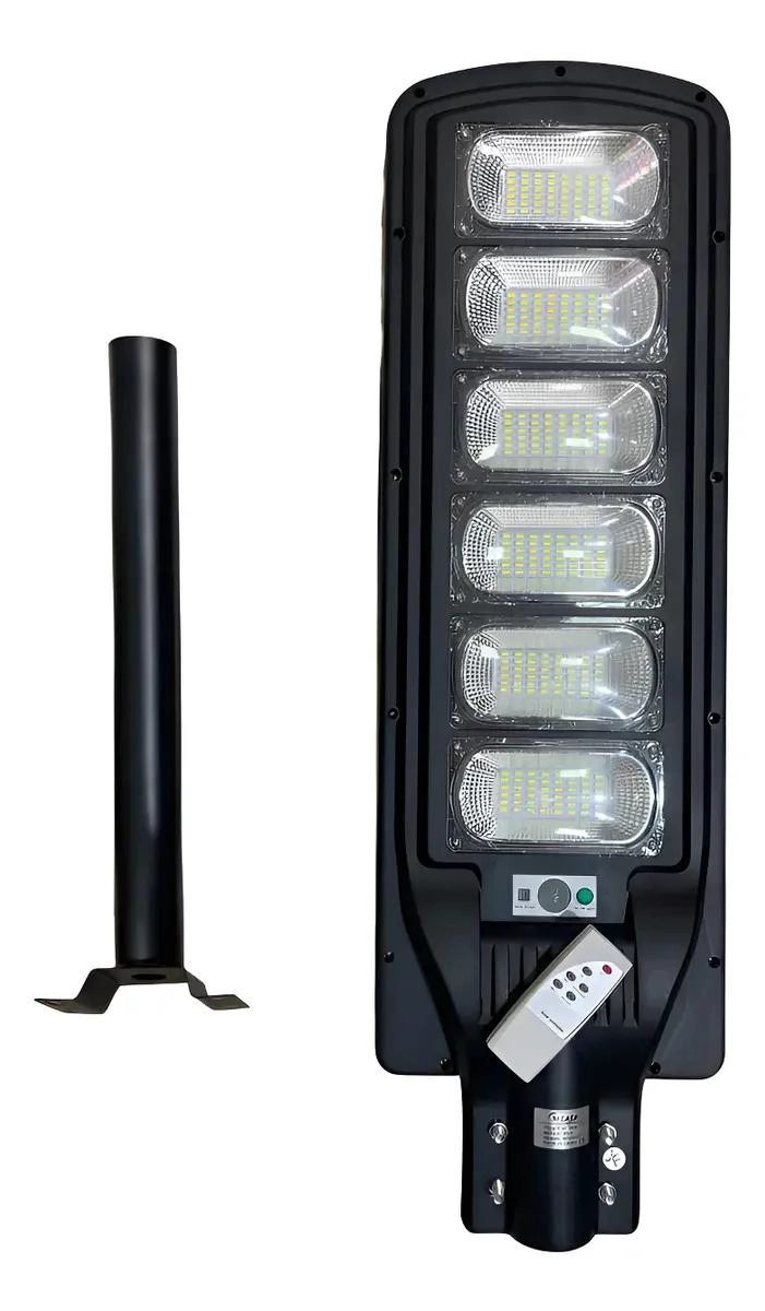 FOCO SOLAR LED 600W EXTERIOR CON SOPORTE NEGRO - 1