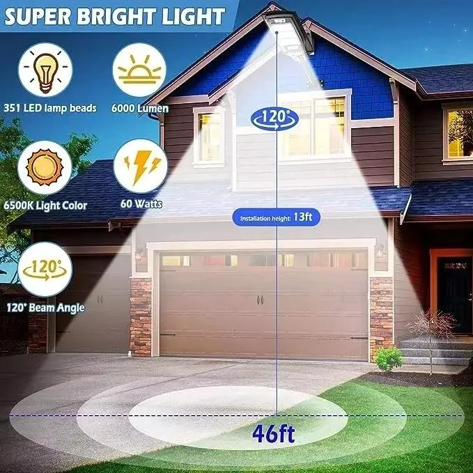 FOCO SOLAR LED 600W EXTERIOR CON SOPORTE NEGRO - 4