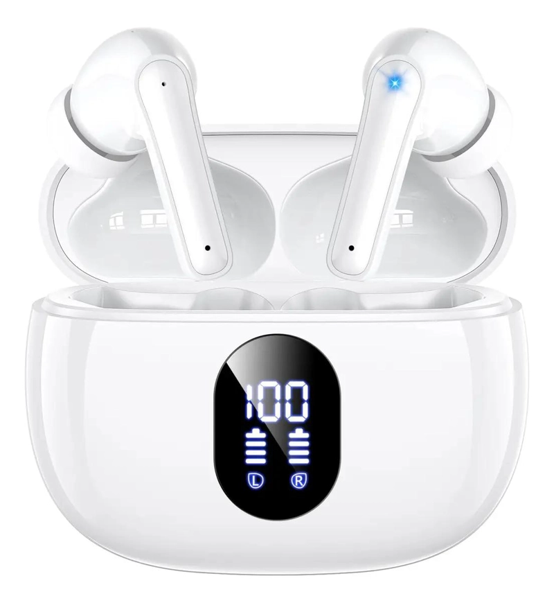 AUDIFONOS BLUETOOTH INALAMBRICOS 5.3 HI-FI BLANCO - 1
