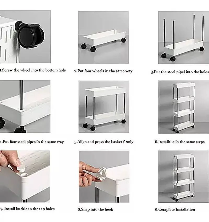 CARRITO ORGANIZADOR 4 NIVELES DELGADO PARA BAÑO O COCINA - 5