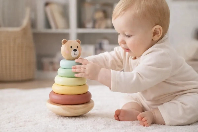 JUGUETE APILAR ANILLAS MONTESSORI PARA BEBE S - 1