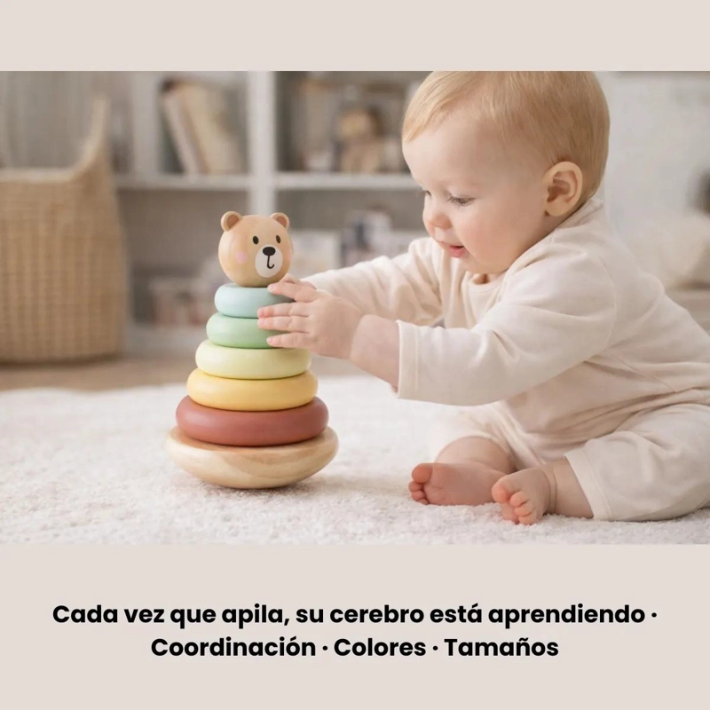 JUGUETE APILAR ANILLAS MONTESSORI PARA BEBE S - 5