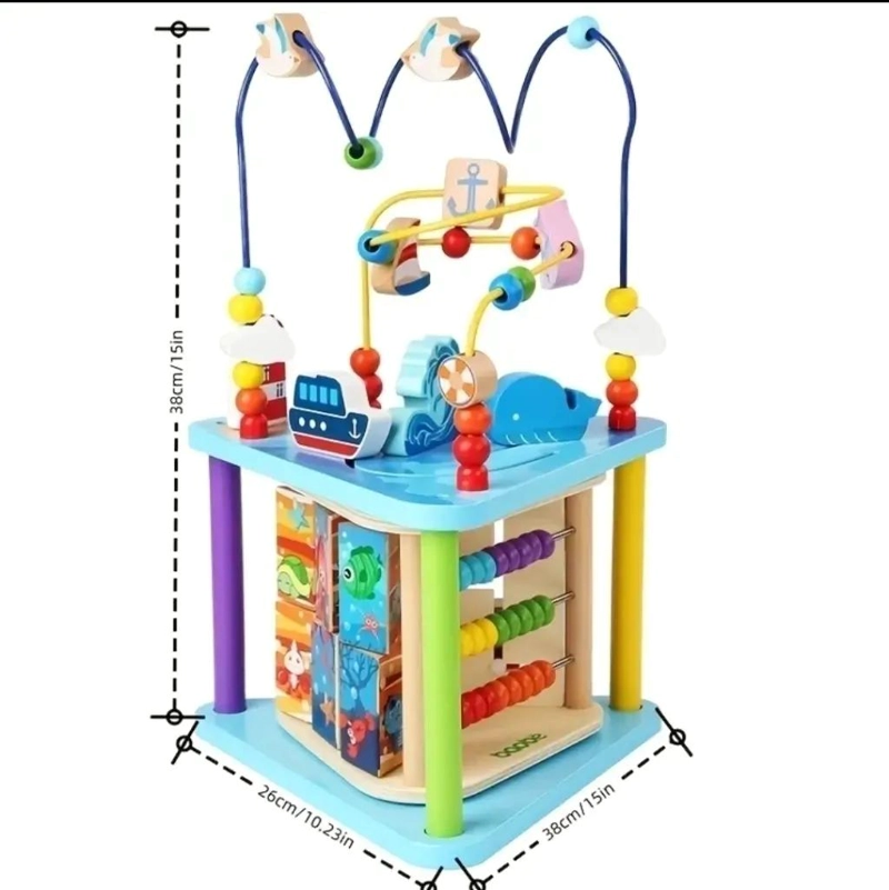 CUBO DIDACTICO MULTIFUNCIONAL 6 EN 1 PARA NIÑOS - 2