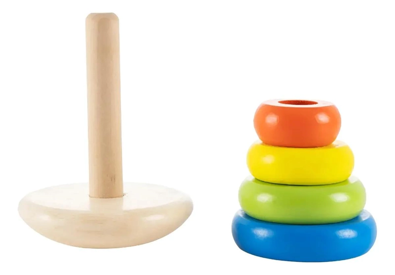 JUGUETE EDUCATIVO PAYASO APILABLE DE MADERA MULTICOLOR - 4