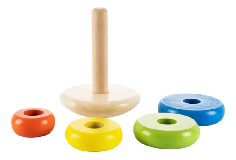JUGUETE EDUCATIVO PAYASO APILABLE DE MADERA MULTICOLOR - 5