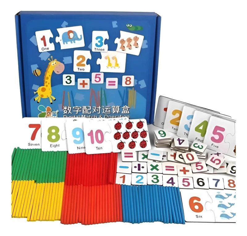 JUEGO DIDACTICO DE MADERA PARA SUMAR Y RESTAR - 1