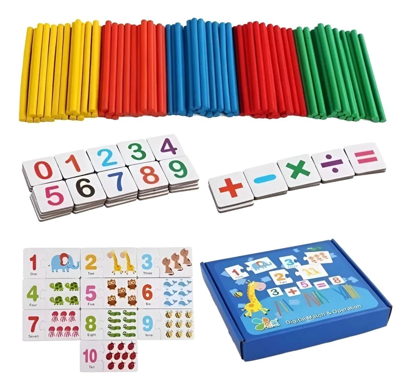 JUEGO DIDACTICO DE MADERA PARA SUMAR Y RESTAR - 3