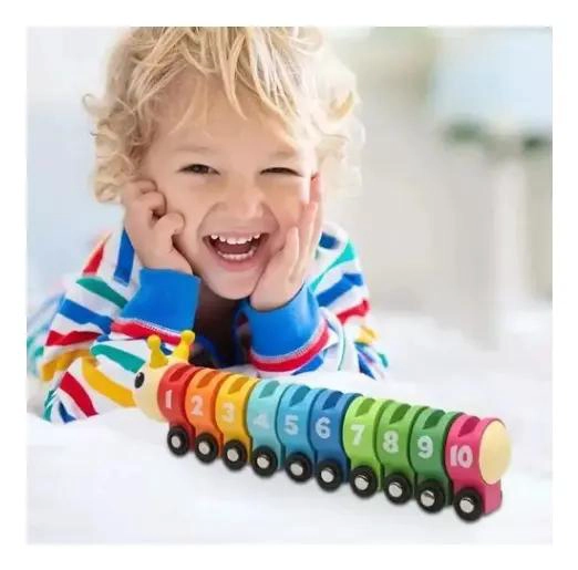 TREN ORUGA DIDACTICO DE MADERA PARA NIÑOS - 3