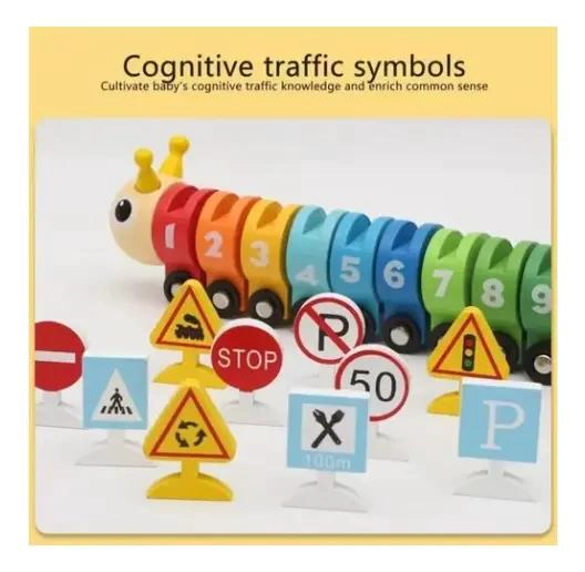 TREN ORUGA DIDACTICO DE MADERA PARA NIÑOS - 4