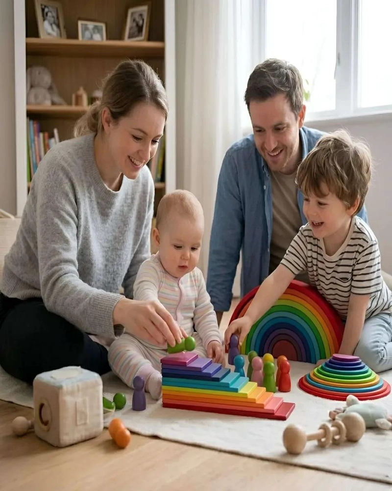 JUGUETE DIDACTICO MONTESSORI DE MADERA ARCOIRIS INFANTIL - 5