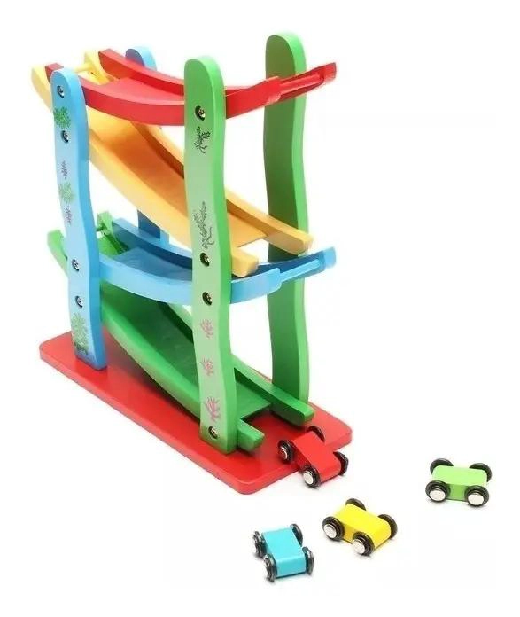 AUTOPISTA DE MADERA DIDACTICA PARA NIÑOS - 3