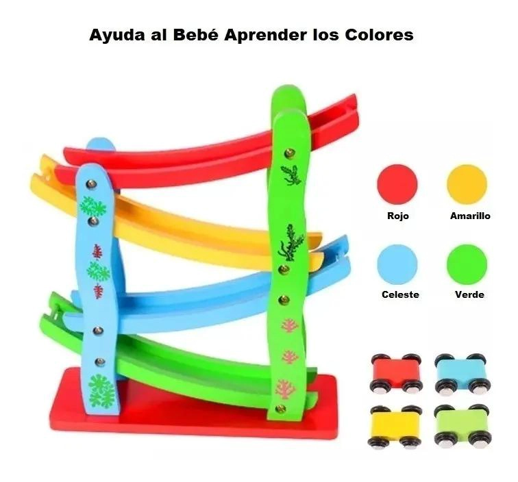 AUTOPISTA DE MADERA DIDACTICA PARA NIÑOS - 5