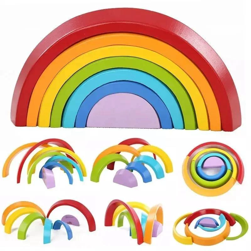 BLOQUES DE CONSTRUCCION APILABLES DE MADERA PARA NIÑOS - 2