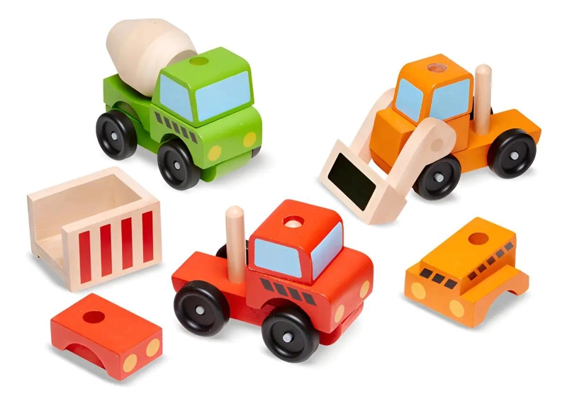 SET DE VEHICULOS DE CONSTRUCCION EN MADERA - 1