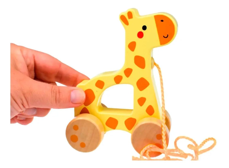 ARRASTRE DIDACTICO JIRAFA DE MADERA PARA NIÑOS - 3