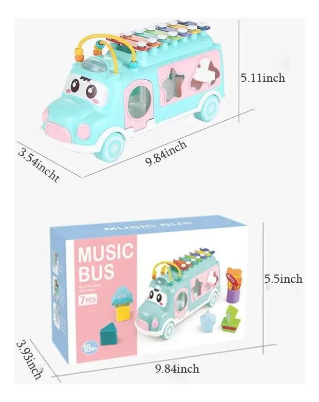 BUS DIDACTICO CON ENCAJE DE FORMAS Y XILOFONO MUSICAL - 3