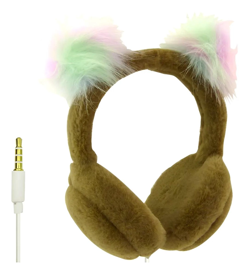 AUDIFONOS INFANTILES CON VINCHA Y OREJAS DE PELUCHE - 1