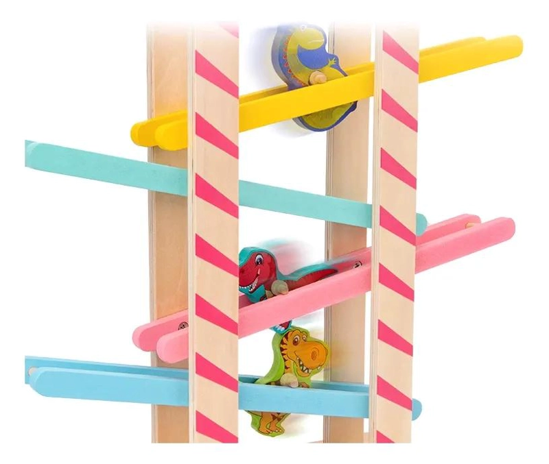 PISTA DIDACTICA DE MADERA CON DINOSAURIOS PARA NIÑOS - 2