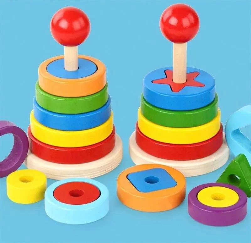 BLOQUES DE MADERA APILABLES EDUCATIVOS MONTESSORI - 4