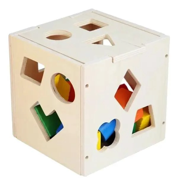 CUBO EDUCATIVO MONTESSORI CON FORMAS PARA NIÑOS - 2